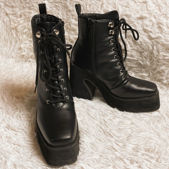 koi Shoes Koi From Dolls Kill Black Platform Boots Poshmark
